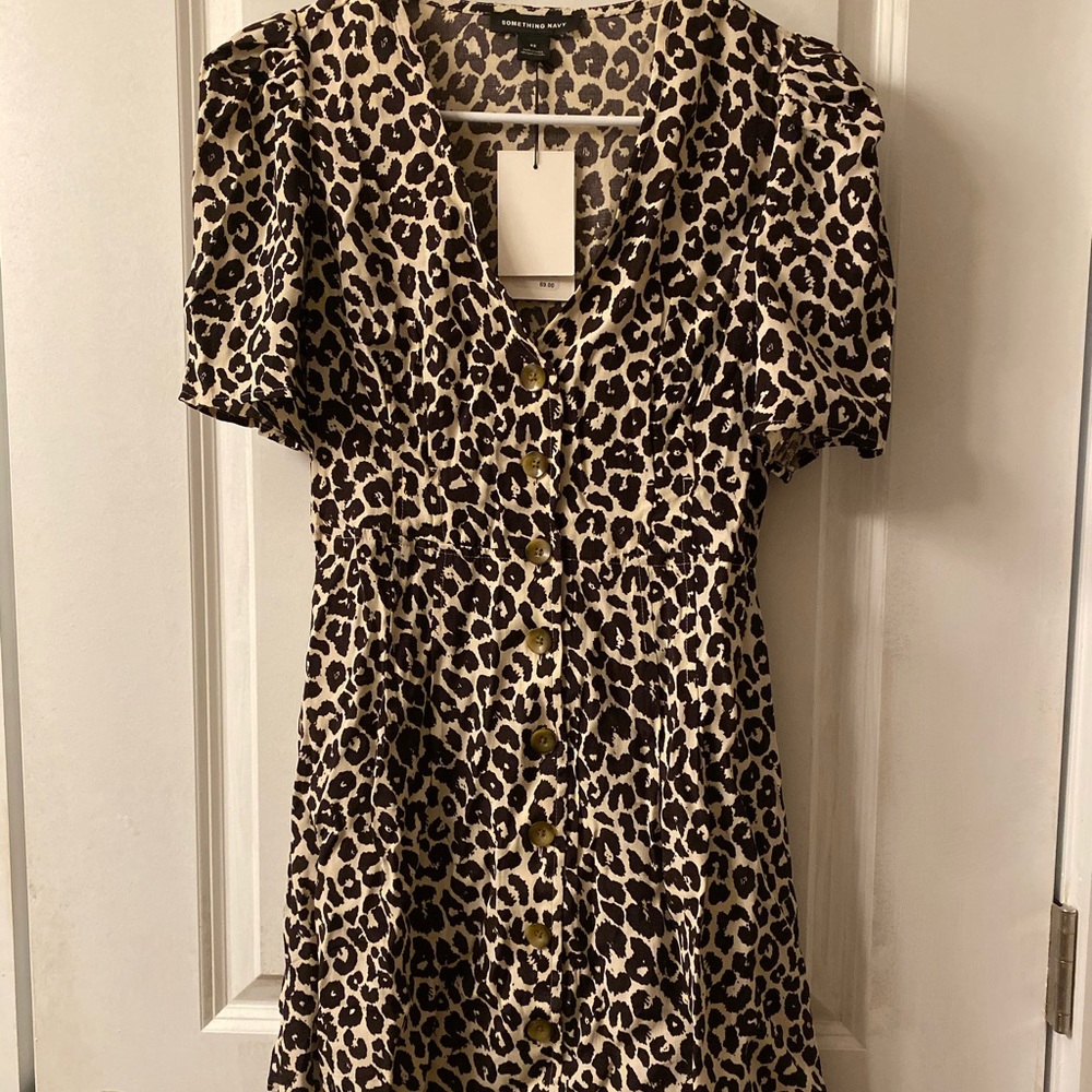 Something Navy Leopard Print Dress